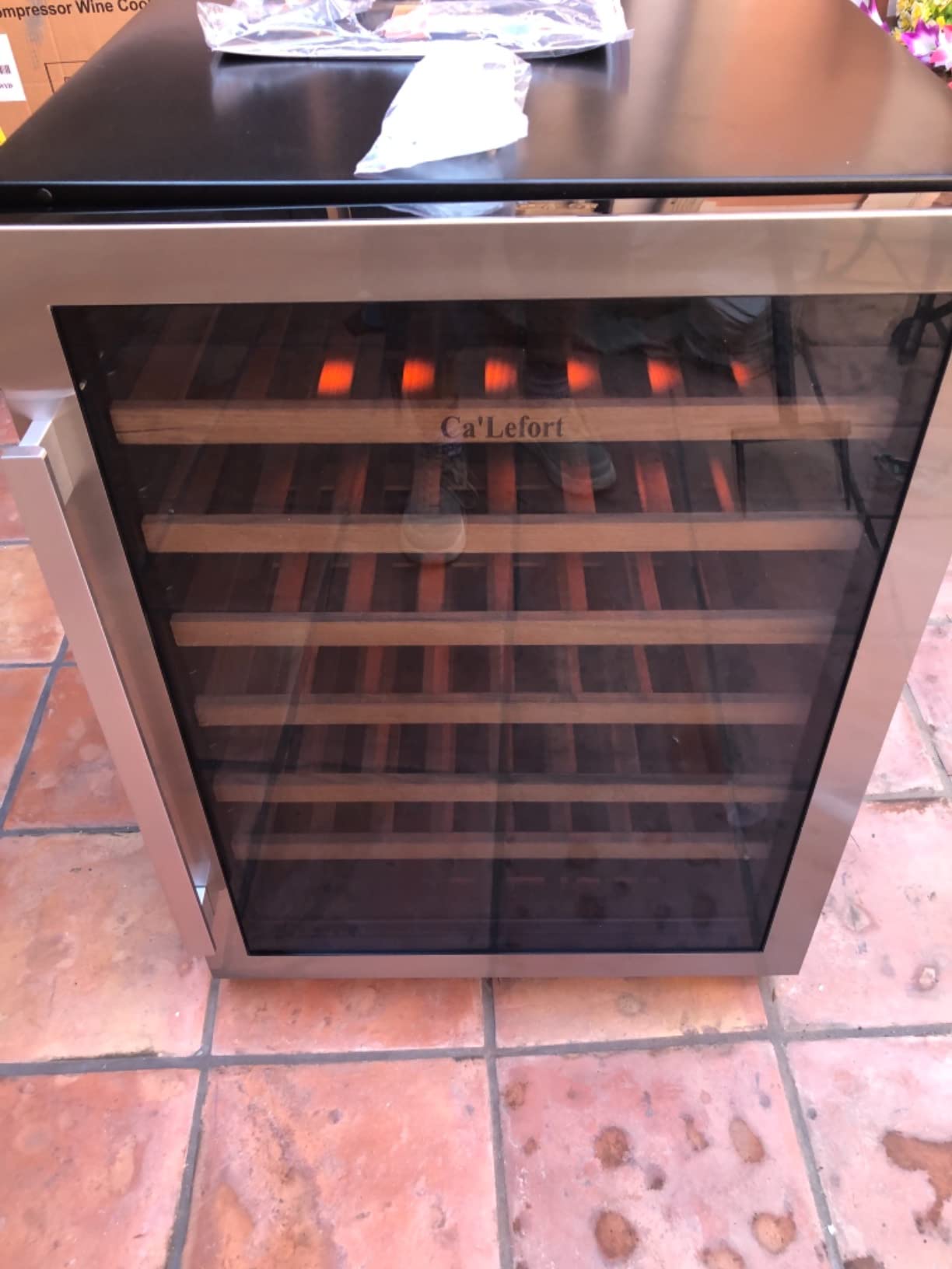 Ca'Lefort 24 Inch Wine and Beverage Refrigerator, 60 Can and 20 Bottle Wine Fridge 36-72°F, 3 LED Dual Zone Wine Cooler with Glass Door, Built-in Compressor Refrigerator for Home/Kitchen (4.10 cu.ft) customer photo 2