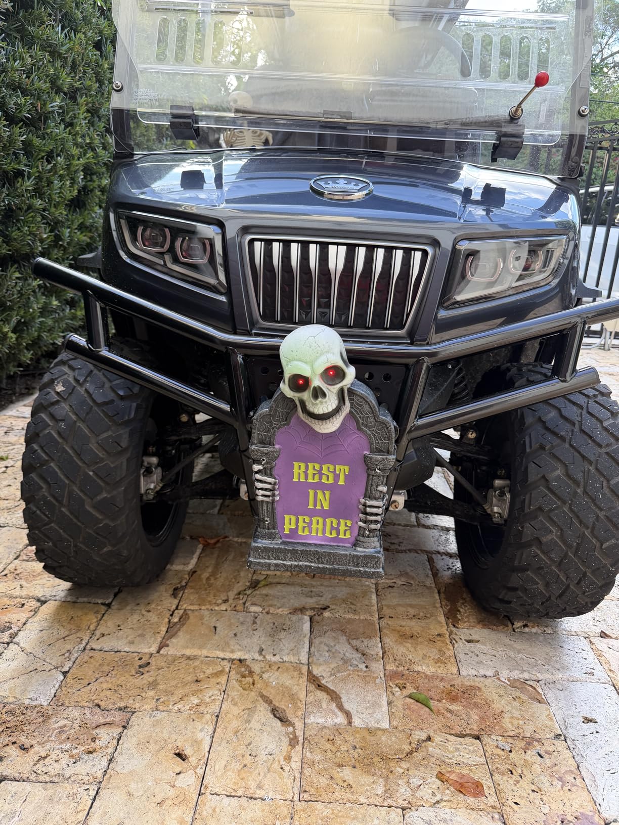 JOYIN Halloween Decorations Outdoor Graveyard Tombstone, Glow Skeleton Gravestone 16.5
