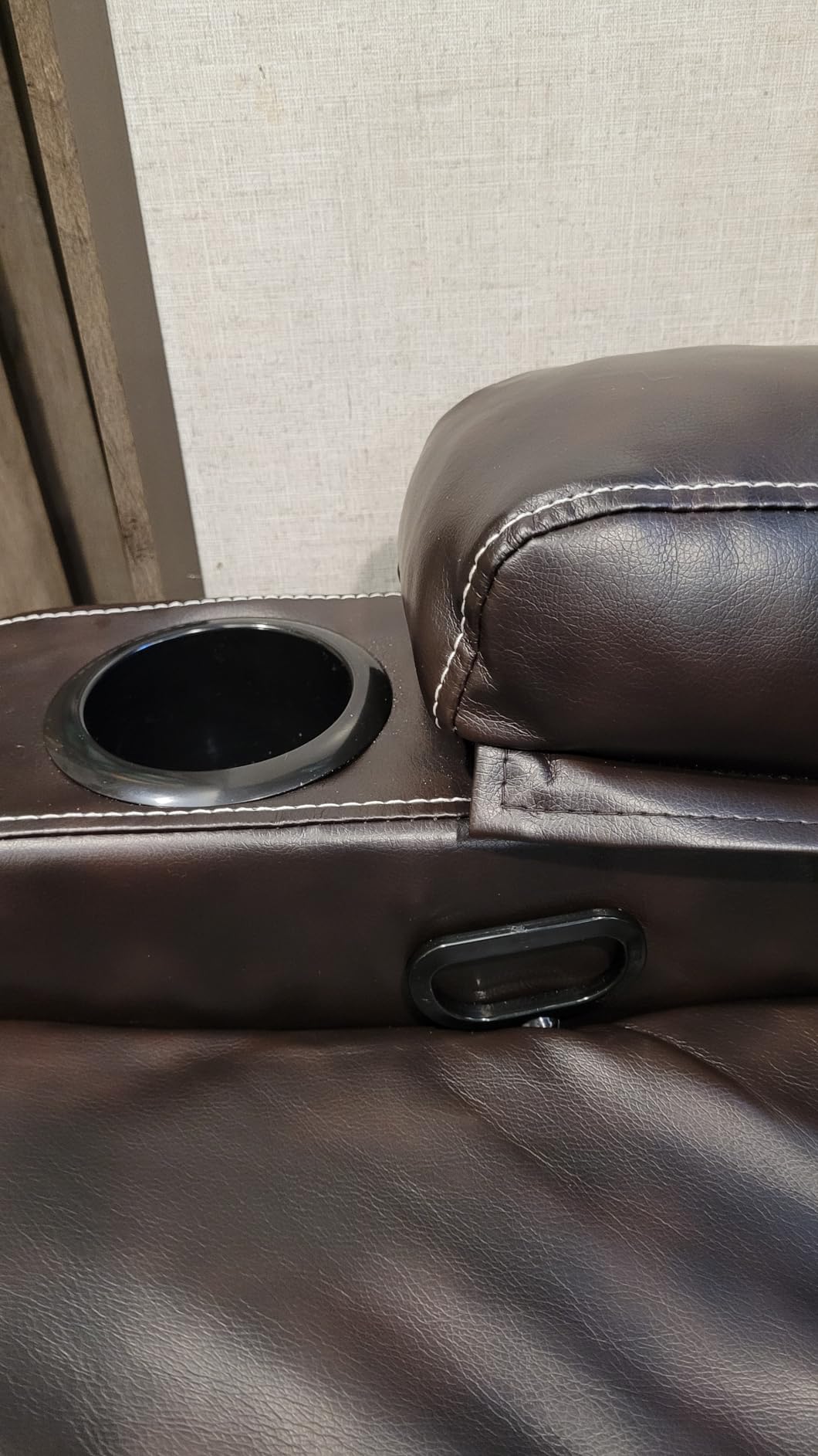 Yolsali Home Theater Seating Reclining Sectional Sofa, 5 Seats Soft Leather Recliner Corner Sectional Couch, Recliner Couch with USB Charging, Thickened Padding, Sturdy Frame, Brown customer photo 2