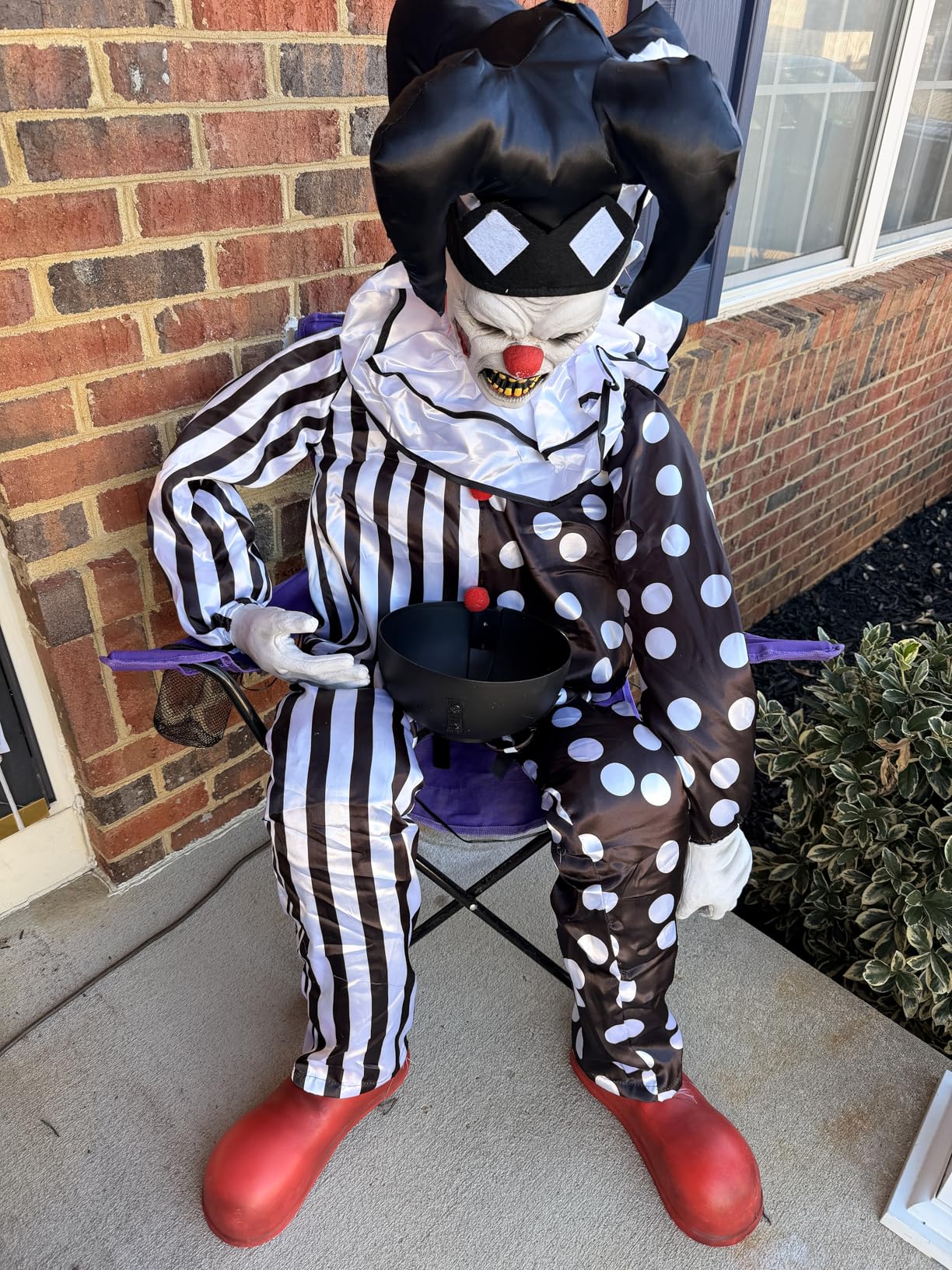 Haunted Hill Farm 6.5-Ft Animatronic I Scream Clown by Tekky, Halloween Animatronic, Creepy Party Decor, Indoor & Covered Outdoor Spooky Party Decoration Motion-Activated Lights & Sound, LifeSize customer photo 1