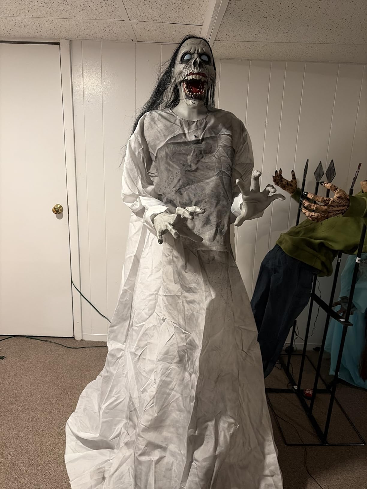 Haunted Hill Farm 5.9 ft. Animatronic Lurching Woman by Tekky, Halloween Animatronic, Scary Indoor House Prop & Decoration, Creepy Occult Horror Decor with Motion-Activated Lights & Sound, Life-Size customer photo 1