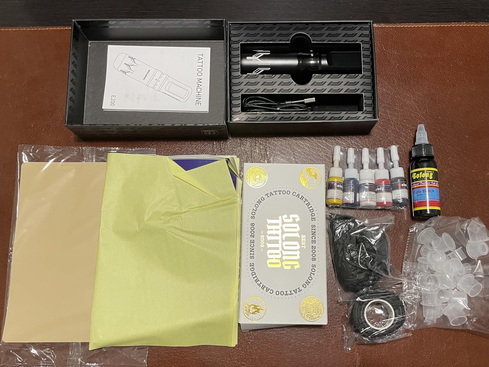 Tattoo Gun,Solong Complete Tattoo Kit with 7 Stroke Lengths,Powerful Battery, Assorted Cartridge Needles and Color Wallpaper Guide Wireless Tattoo Gun Kit for Beginners SL-TKE200A-1-USA customer photo 2