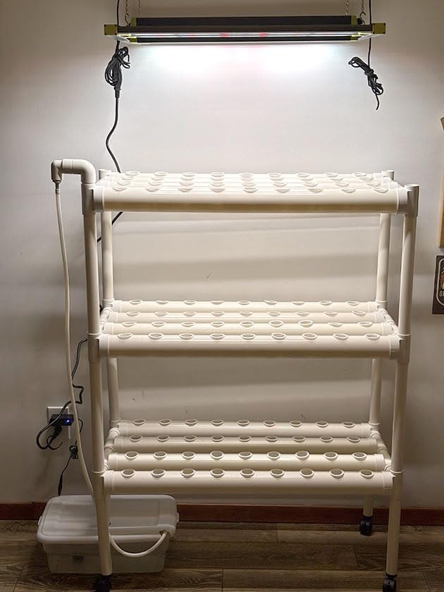 SPECILITE Hydroponics Growing System with Wheels, 3-Tier 108 Plant Sites Food-Grade PVC-U Pipes Gardening Kit customer photo 1