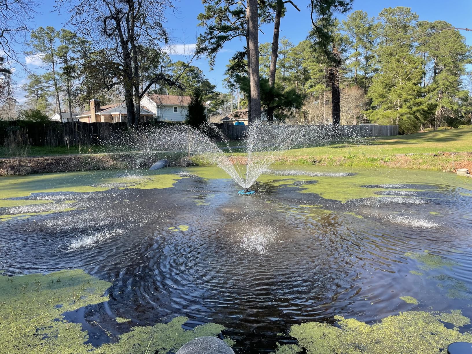 RELIY Pond Fountain Aerator, 1HP 110V 15000 GPH Fountain Pump, Fully Automatic Powerful Lake Floating Fountain, 100 FT Power Cord, 2x100 FT Traction Rope, Pond Fountains For Large Ponds customer photo 1