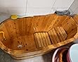 Natural Cypress Wood Hot Tub with Steam Lid & Non-Slip Handrails - 47