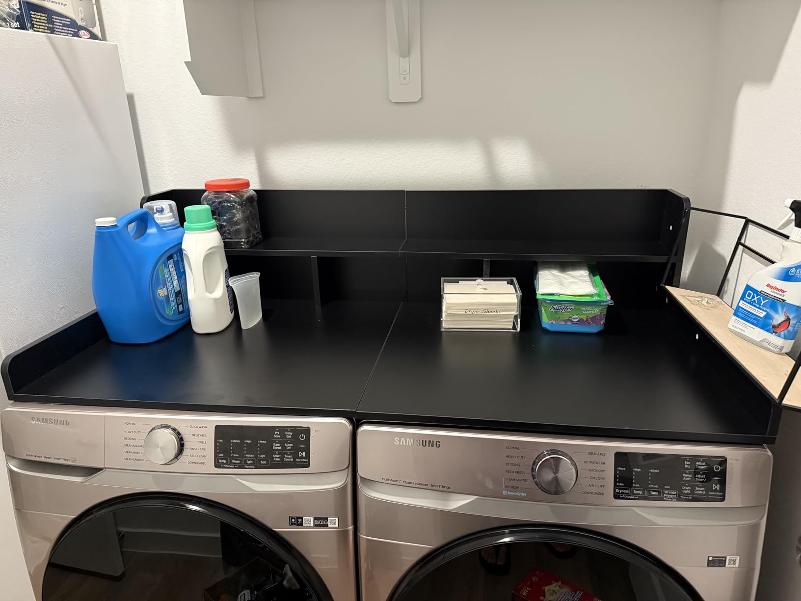 Washer Dryer Countertop with Shelf, 2-Tier Laundry Countertop Over Washer and Dryer, 54