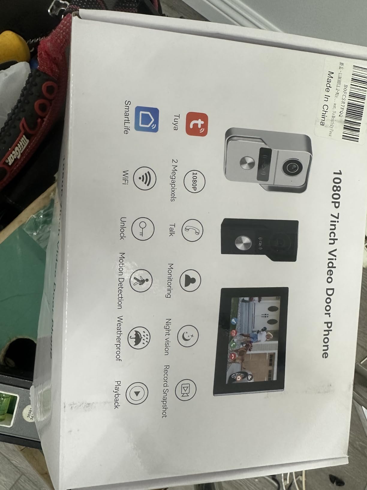 2-Wired key pad Video Intercom System with keypad,doorbell with monitor Dual 7'' Touch Screen, 1080P HD Camera, Passcodes Unlock, Night Vision, Tuya app, Waterproof, for Front Gate Apartment Home customer photo 2