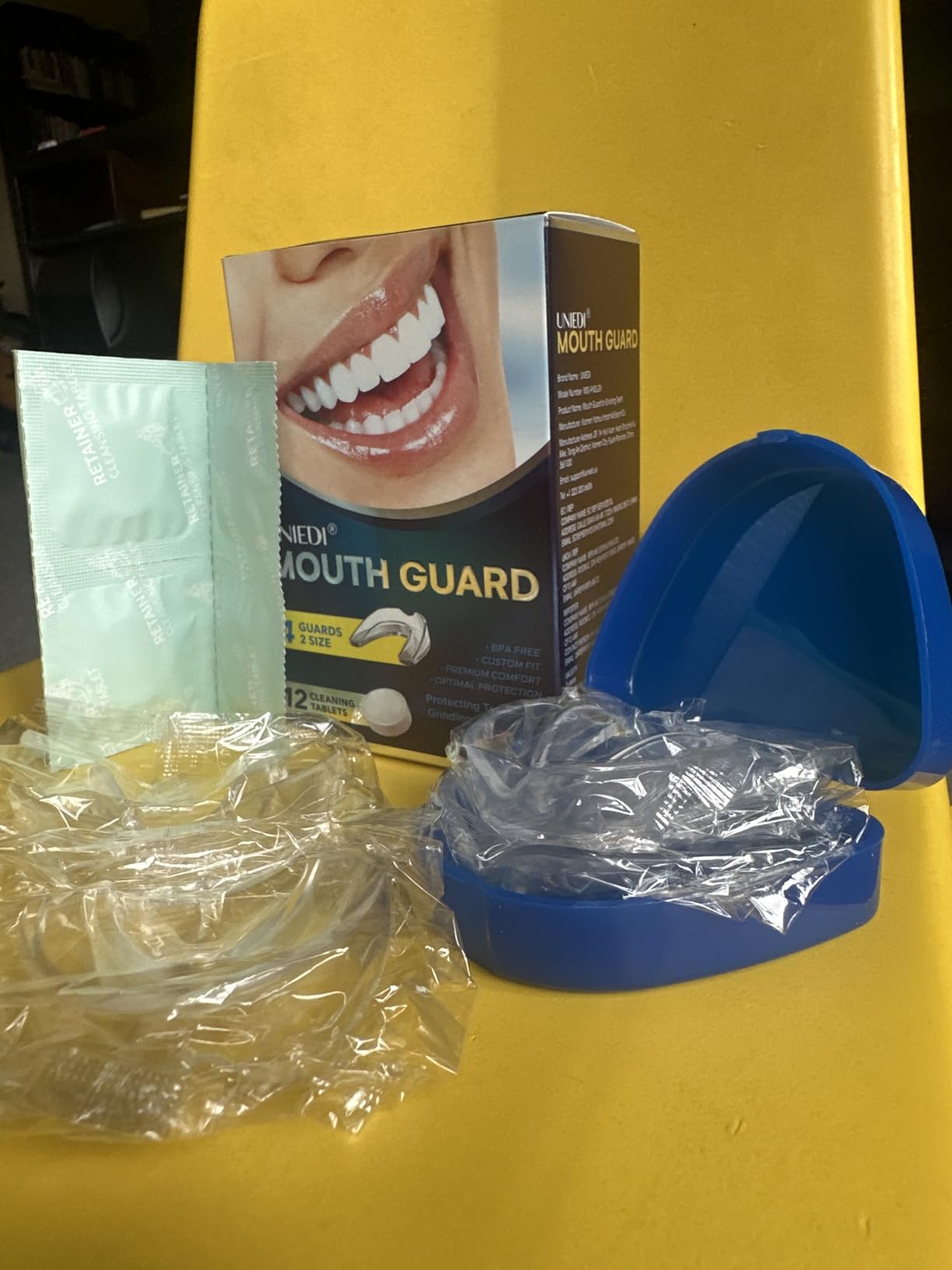 Mouth Guard for Grinding Teeth at Night: Moldable Sleeping Mouthguards for Grinding & Clenching - Custom Fit Nighttime Guards for Adults with 12 Cleaning Tablets customer photo 2