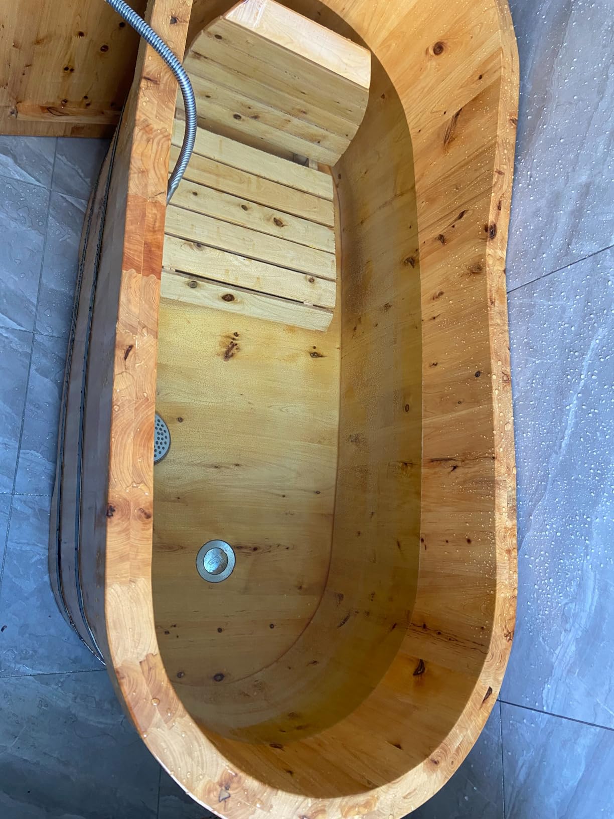 Multiple Sizes Soaking Tub Cedar Wood To Make An Adult Wooden Bathtub With Multiple Accessories (Natural Wood Color - Standard Package, 59 IN) customer photo 3