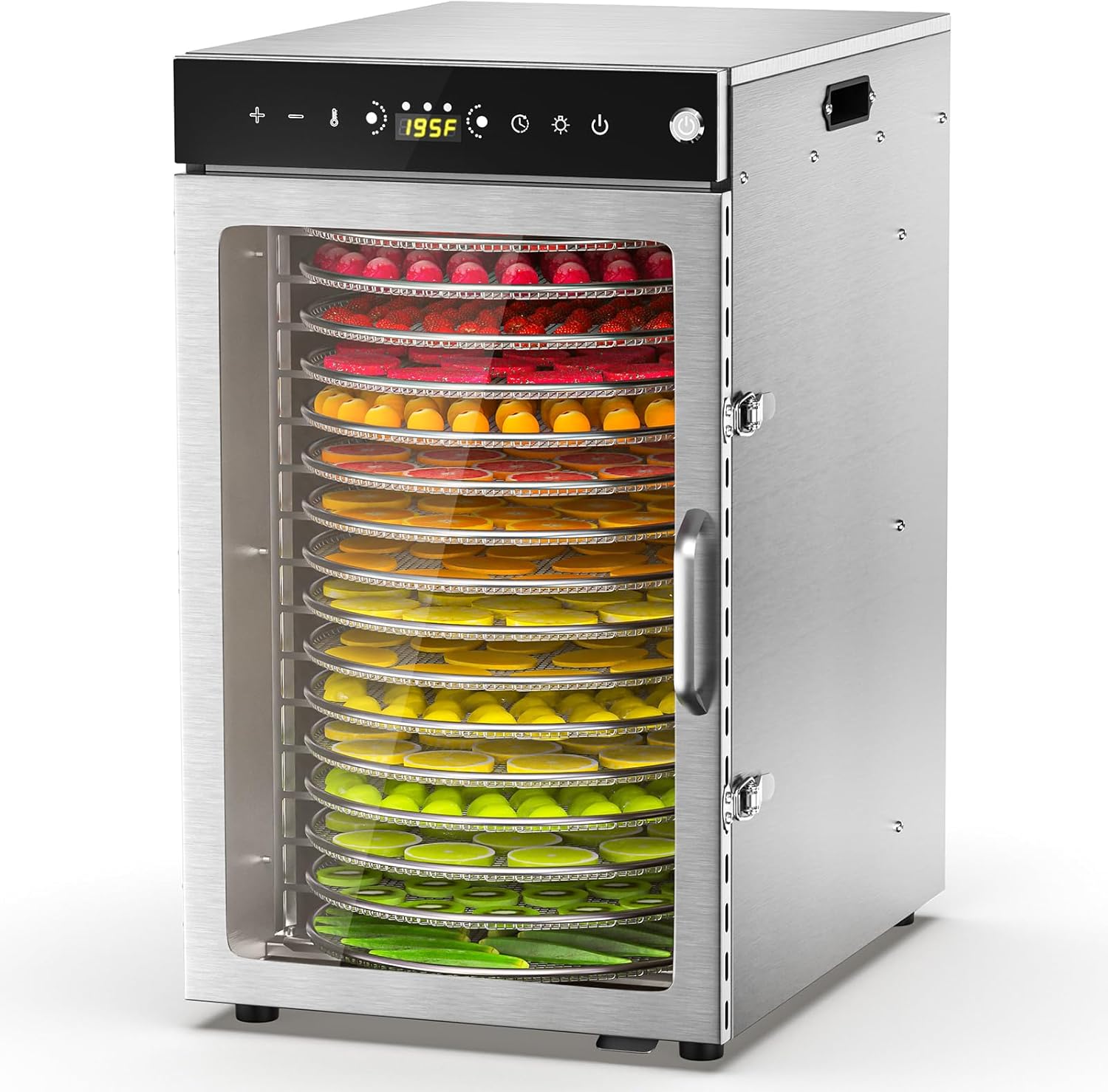 Commercial 360° Rotating Food Dehydrator 16 Trays, 12.2ft² Large Capacity Food Dryer Machine for Jerky, 1600W Food Dryer with 194°F Temp & 24H Time Control for Herbs, Fruit, Meat, Yogurt customer photo 1