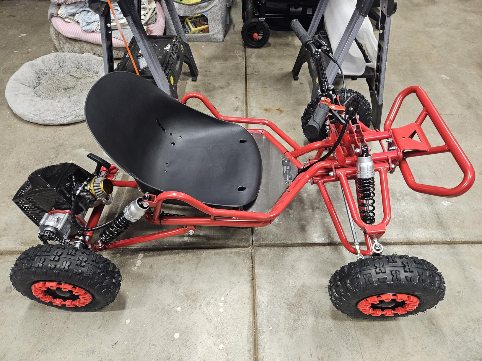 Electric Go Kart, 2000W Motor Go Kart for Adults & Kids with Premium Steel Tubular Frame, 3 Speed Off-Road Kart with 6'' Tires, Hydraulic/Rear Disc Brake, Up to 30MPH, 53.2''L*35.5''W*30''H customer photo 2