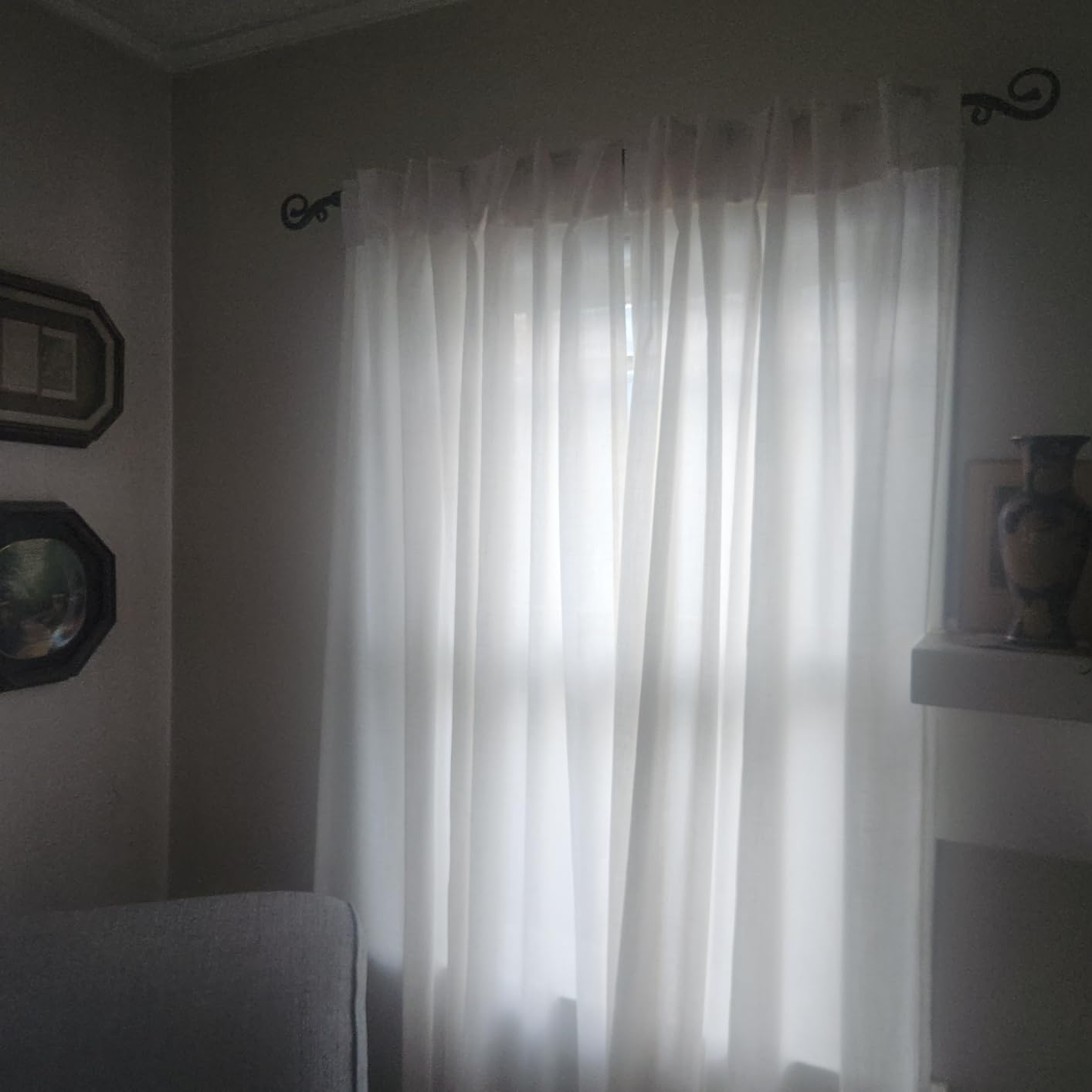 Extra Long Linen Curtains 144 inch Length 2 Panels for Living Room Back Tab Neutral Drapes, Light Filtering Semi Sheer Curtain 144 inches Long for Floor to Ceiling Large Window Cream 12 FT customer photo 2