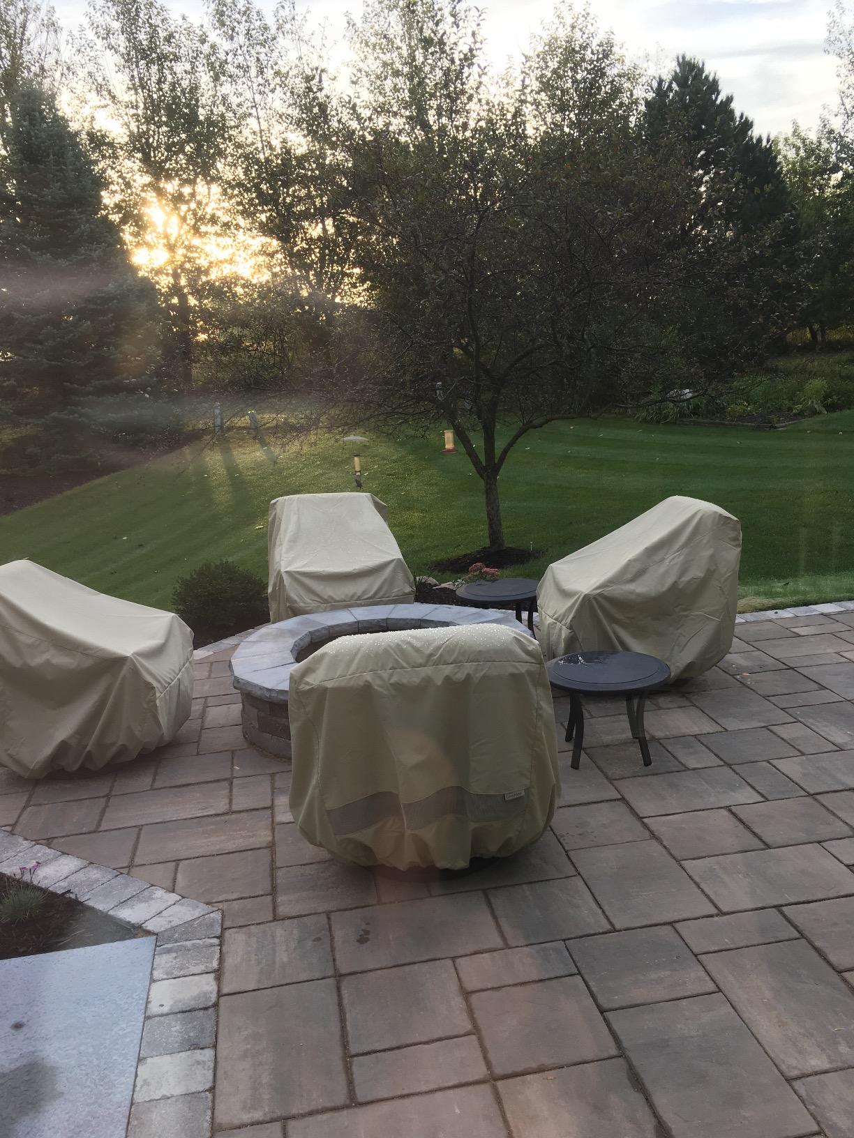Covermates Elite Outdoor Chair Cover - Water-Resistant 300D Polyester Patio Chair Protector, Drawcord Hem, Mesh Vents, Fits Most Garden & Deck Chairs, 25W x 28D x 36H - Set of 2, Khaki customer photo 1