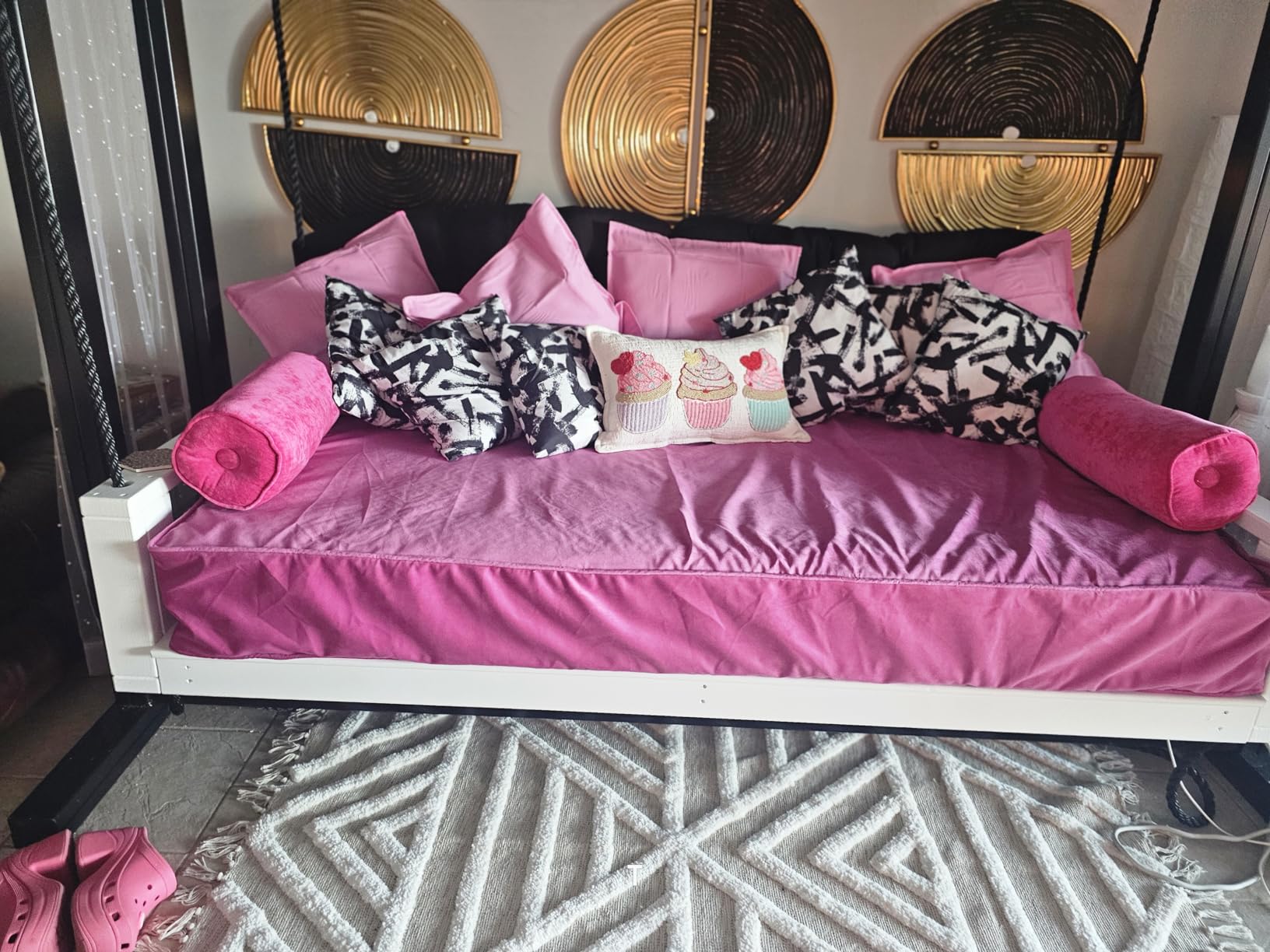 ShadeMart Custom Cushion Covers with Zipper, Replaceable Custom Size Covers 100 Colors/Fabrics for Bench/Chair/Indoor/Outdoor Furniture/Window Seat/Sofa Cushion (4 Inch Thick) customer photo 2