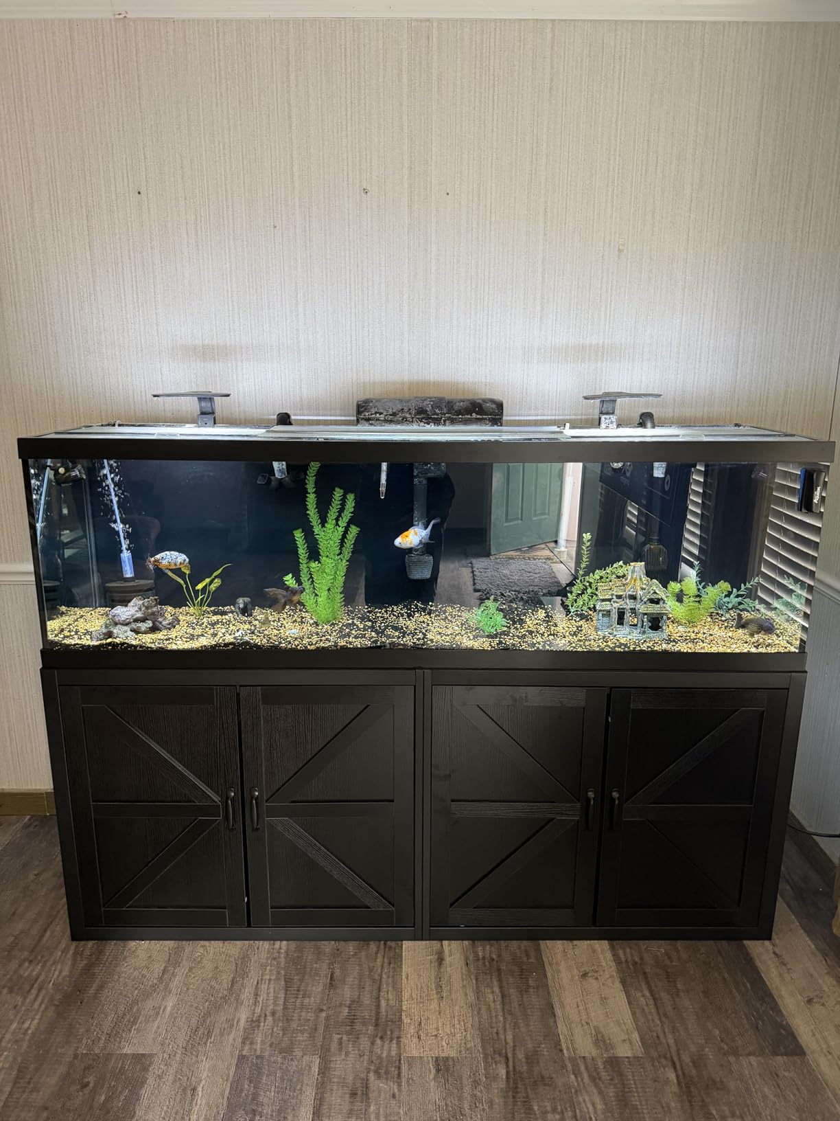 VOWNER 125-150 Gallon Fish Tank Stand with Power Outlet, Heavy Duty Aquarium Stand with Cabinet Storage for Fish Tank Filters and Accessories, 72.9