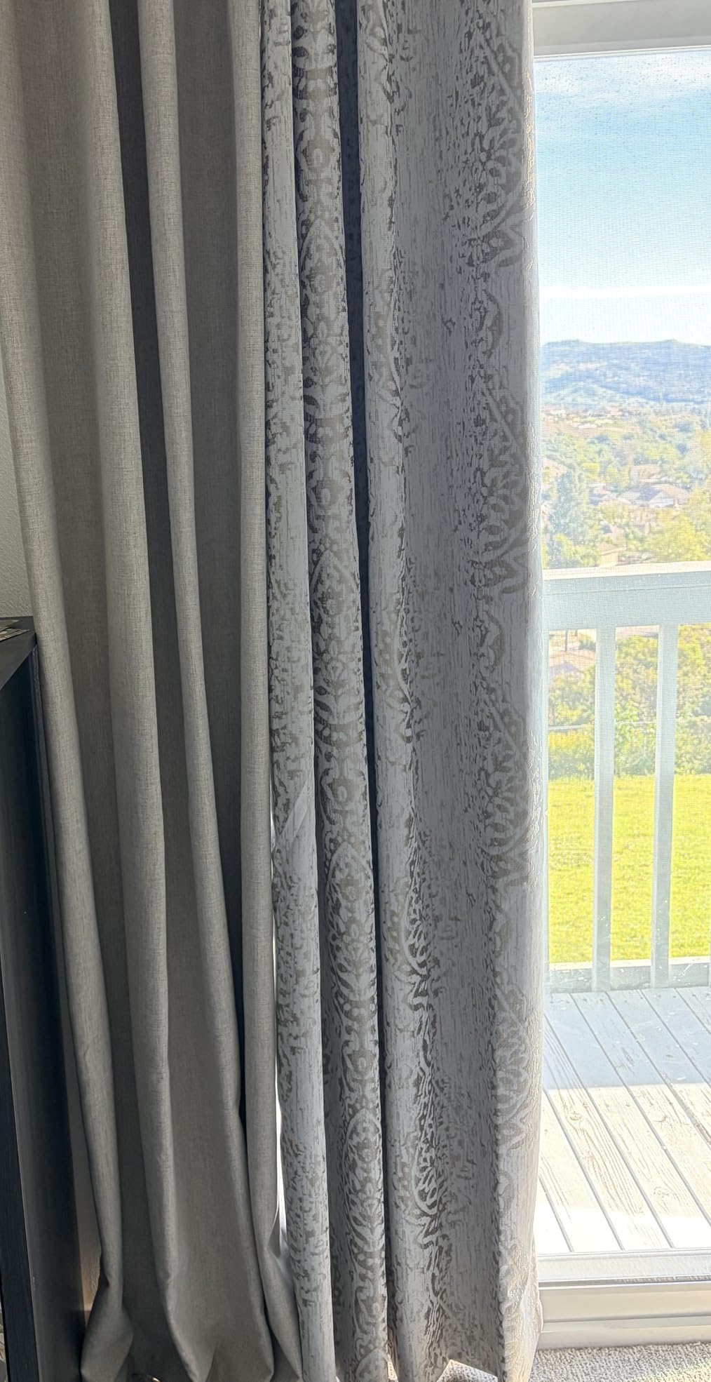 KOUFALL Gold Black Out Curtains 96 Inch Long 2 Panel Set, Boho Damask Pattern Blackout Heavy Thermal Insulated Curtains for Winter, Wide 52x96 in Length customer photo 1