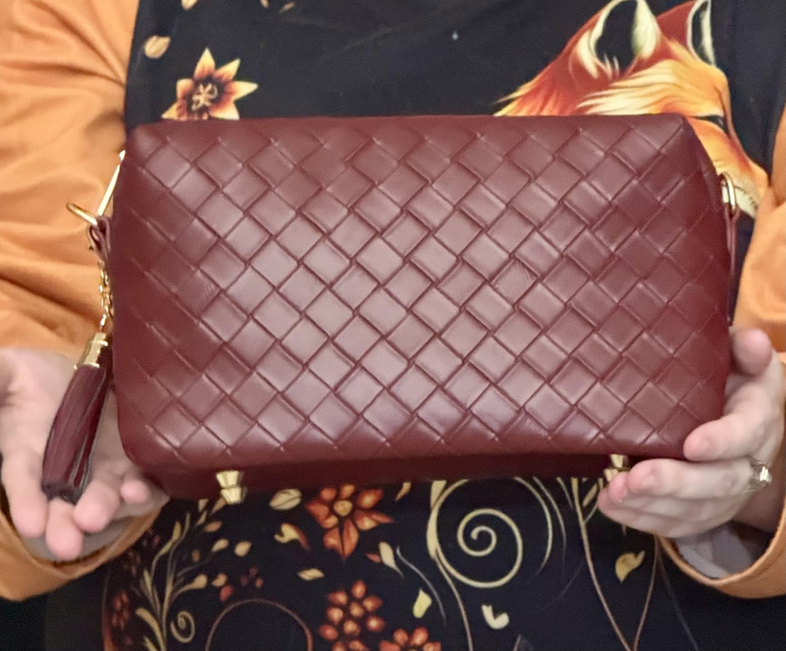 Woven Crossbody Bags for Women Leather Shoulder Bag Small Clutch Purse with Adjustable Strap for Everyday Use customer photo 1