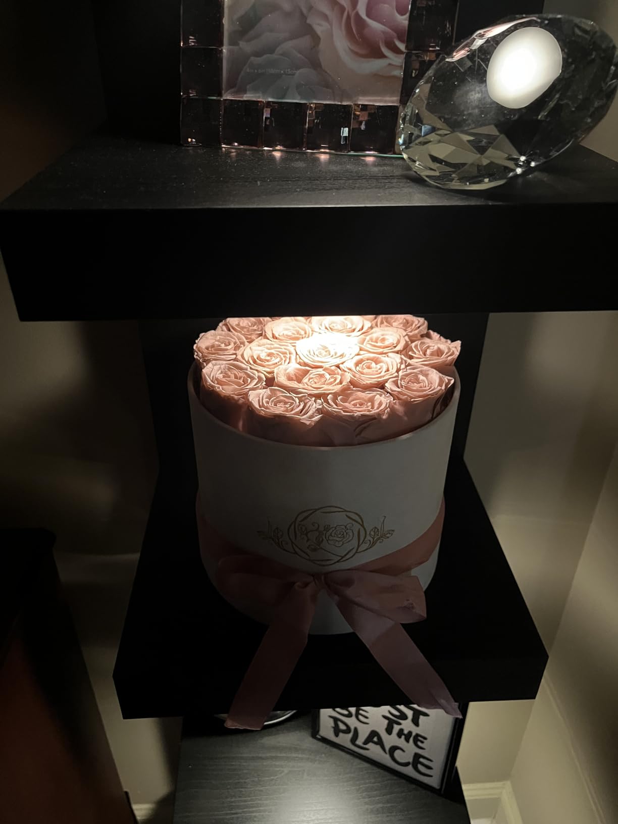 75 Preserved Roses in Suede Box - Luxury Rose Flower Arrangement, Preserved Flowers Gifts for Women, Wife or Mom - Birthday, Anniversary, Valentine's Day, Mother's Day (White) customer photo 1