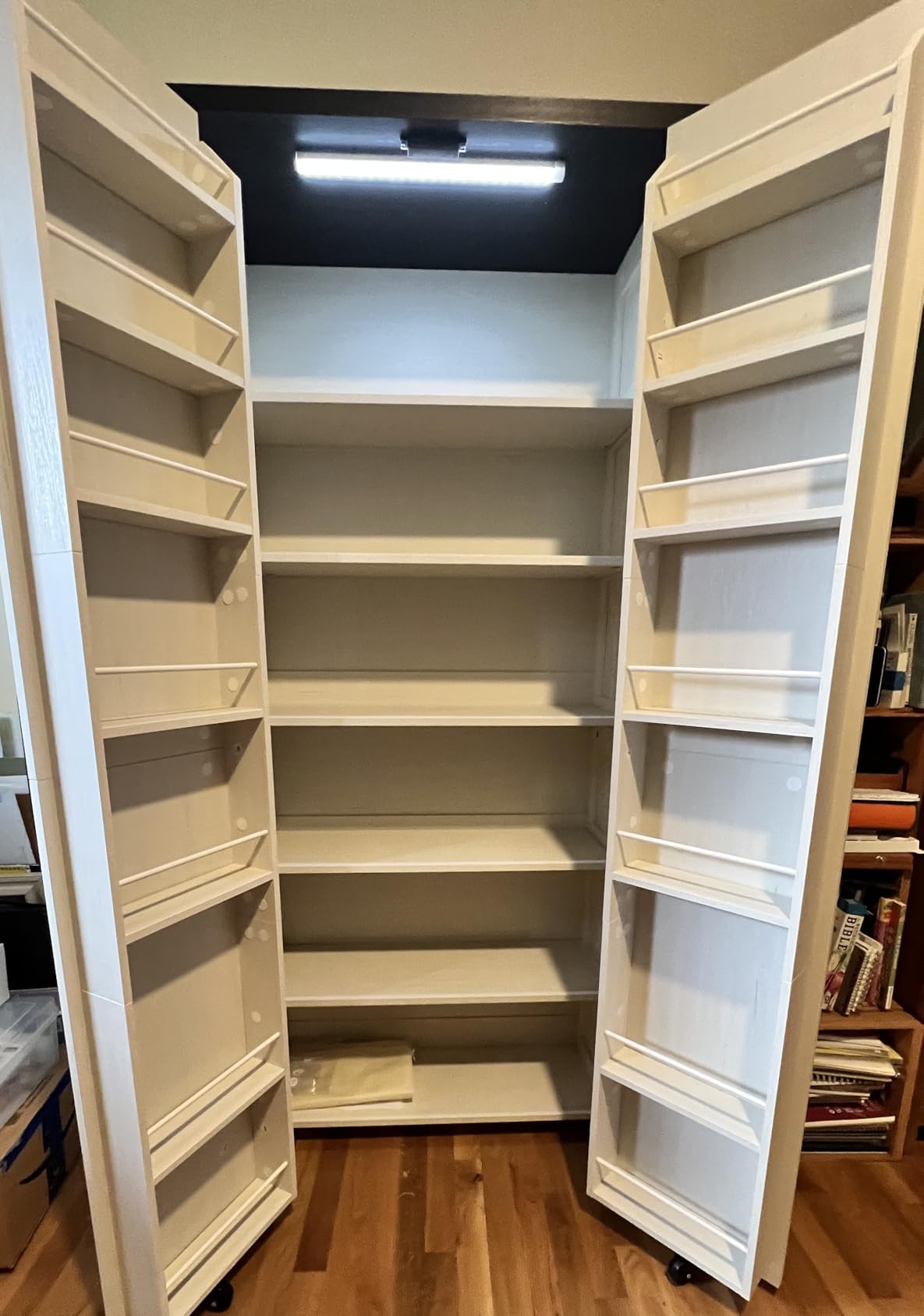 NEWOWNDS Craft Storage Cabinet with LED Lights - 72