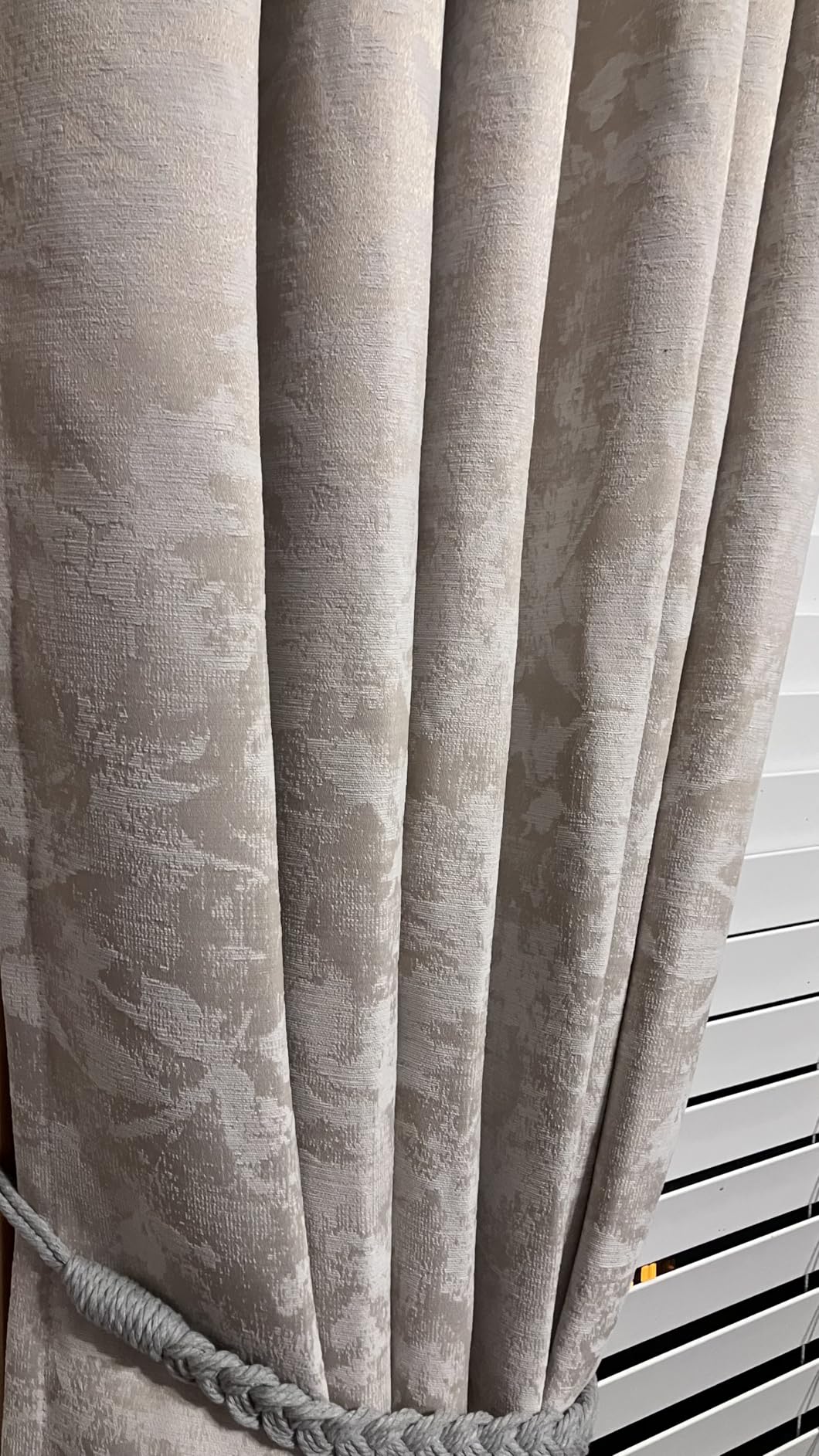 Beauoop Beige Floral Jacquard Blackout Curtains 72 Inches Long 2 Panels for Bedroom Living Room Chenille Flower Room Darkening Thermal Insulated Soundproof Rod Pocket Back Tab Window Drapes 52x72 customer photo 2
