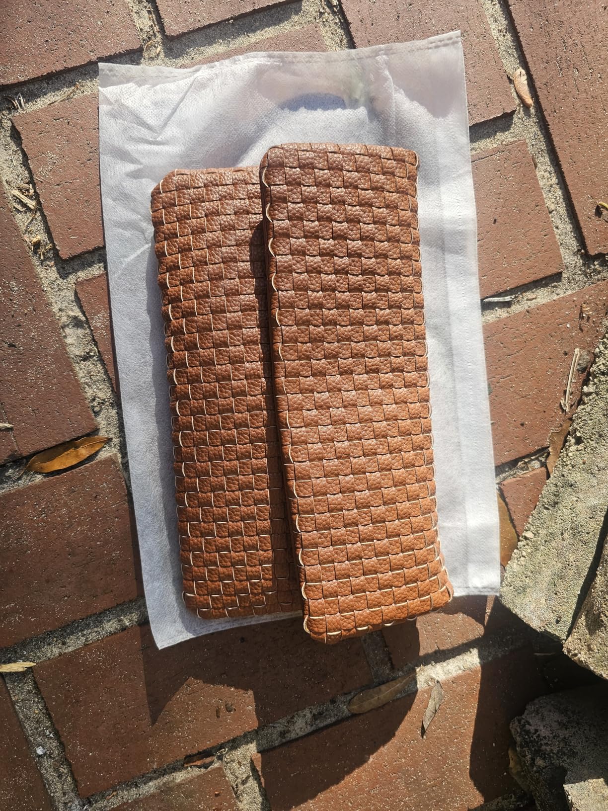 Woven Crossbody Bags for Women, Small Handmade Vegan Leather Purse with Built-in Wallet Card Slots, Designer Shoulder Clutch customer photo 1