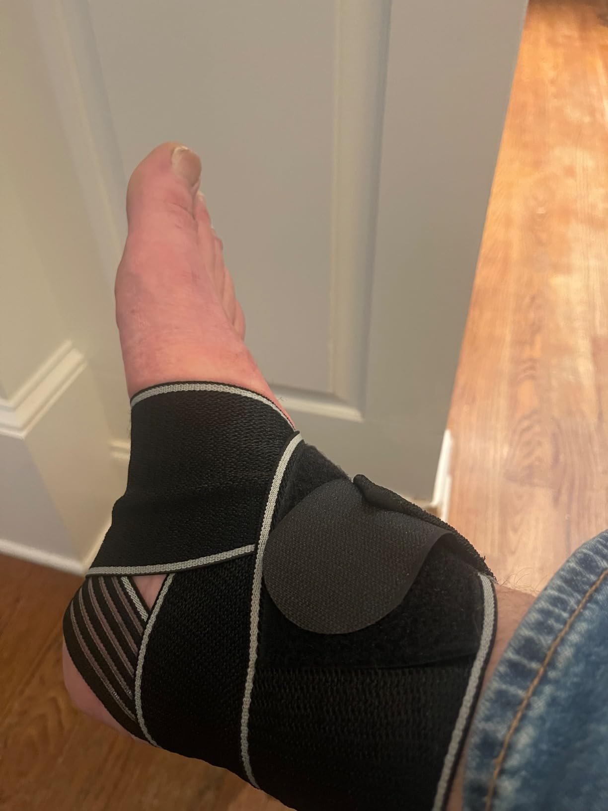KTSAY Upgrade Plantar Fasciitis Night Splint & Relief Brace with Adjustable Straps - Support for Achilles Tendonitis, Heel Spur Pain, Day & Night Use (1, Blue) customer photo 2
