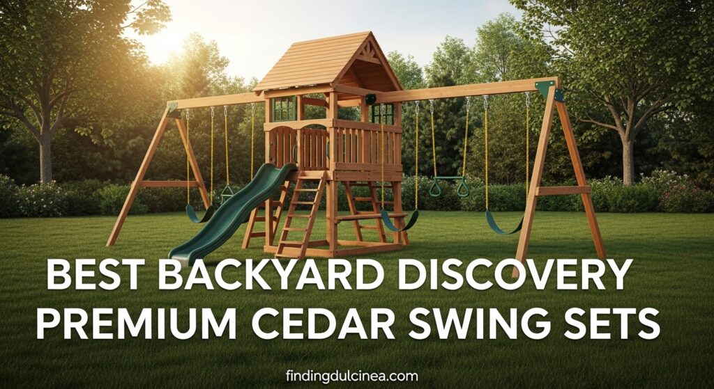 Current image: Best Backyard Discovery Premium Cedar Swing Sets