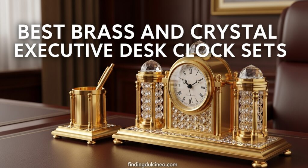 Current image: Best Brass and Crystal Executive Desk Clock Sets