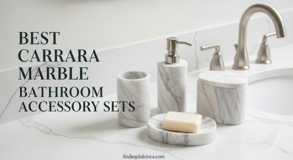 Current image: Best Carrara Marble Bathroom Accessory Sets