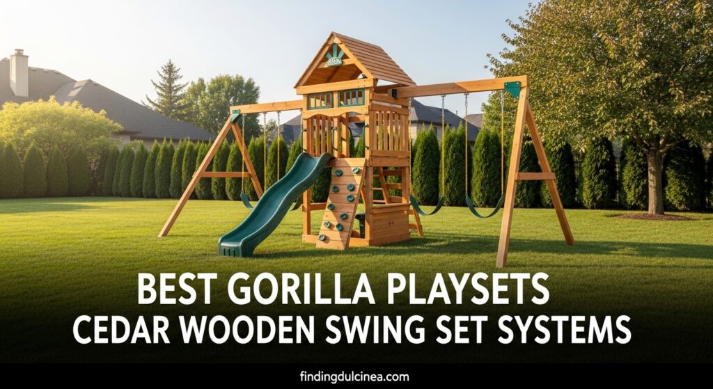Current image: Best Gorilla Playsets Cedar Wooden Swing Set Systems