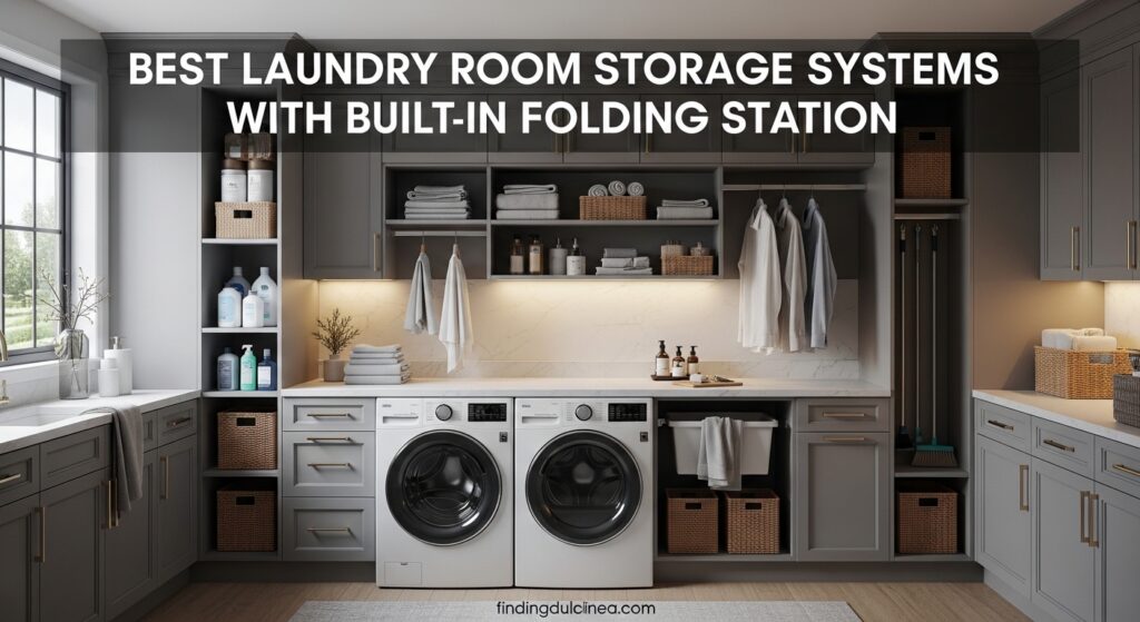 Current image: Best Laundry Room Storage Systems with Built-In Folding Station