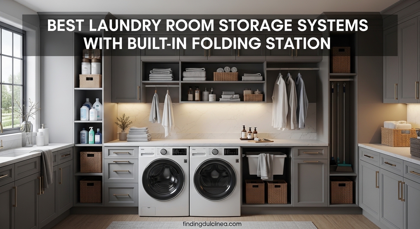 Best Laundry Room Storage Systems with Built-In Folding Station