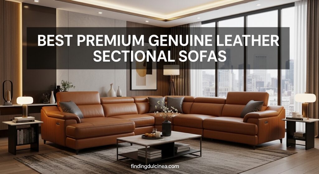 Current image: Best Premium Genuine Leather Sectional Sofas