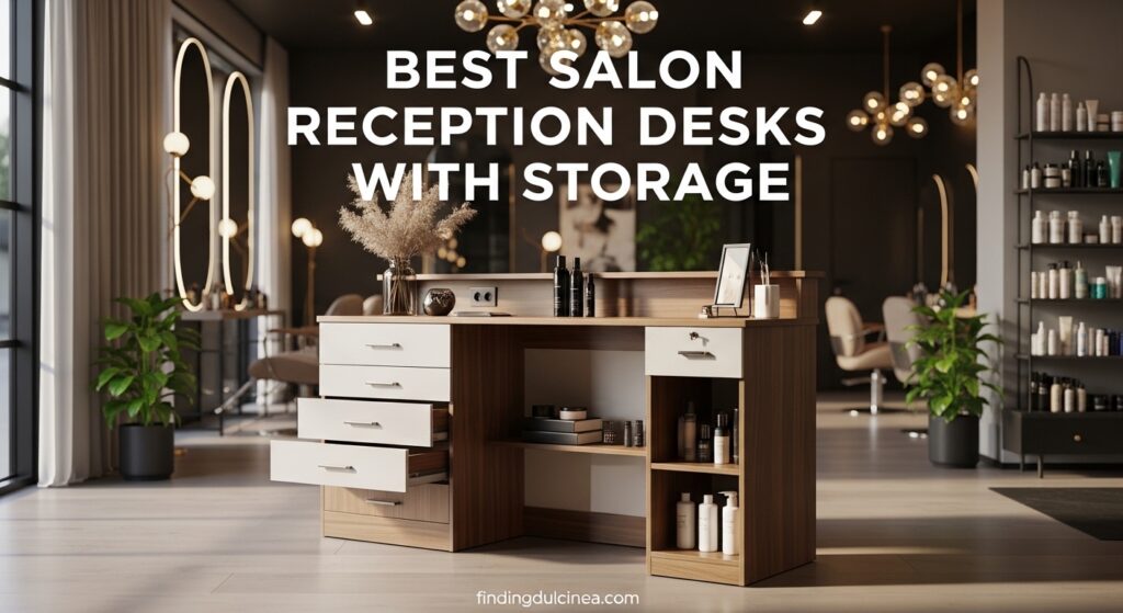 Current image: Best Salon Reception Desks with Storage
