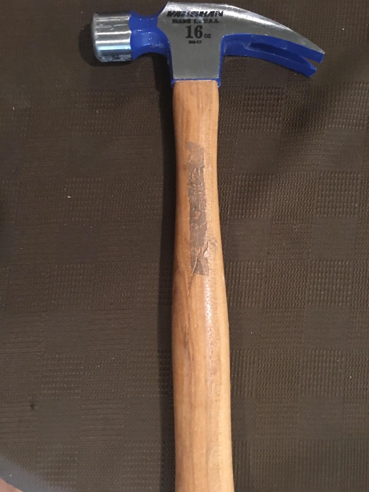 VAUGHAN 16 oz Rip Claw Nail and Trim Hammer, 13 inch Hickory Handle, Made in the USA, VN12400 customer photo 1
