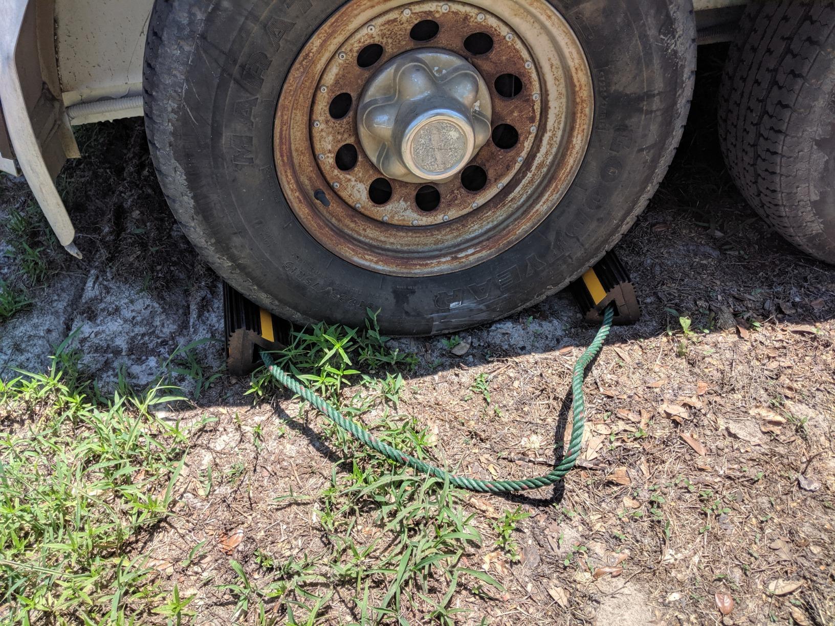 Buyers Products WC24483 Heavy Duty Wheel Chock Set, 4x4x8 Rubber Wheel Chocks with 36 Inch Nylon Rope, Rust & Chemical Proof, Reflective Tape, for Trucks, Utility Vehicles, Ground Support Equipment customer photo 2