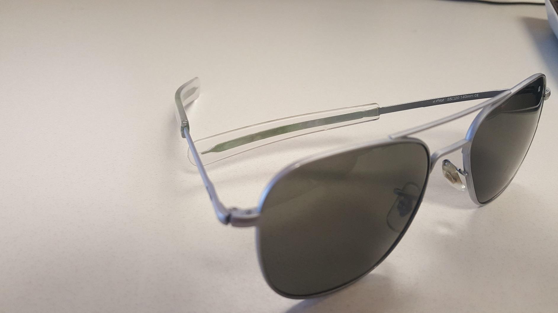 AMERICAN OPTICAL - Original Pilot Aviator Sunglasses with Bayonet Temple and Matte Chrome, True Color Grey Glass Lens customer photo 2