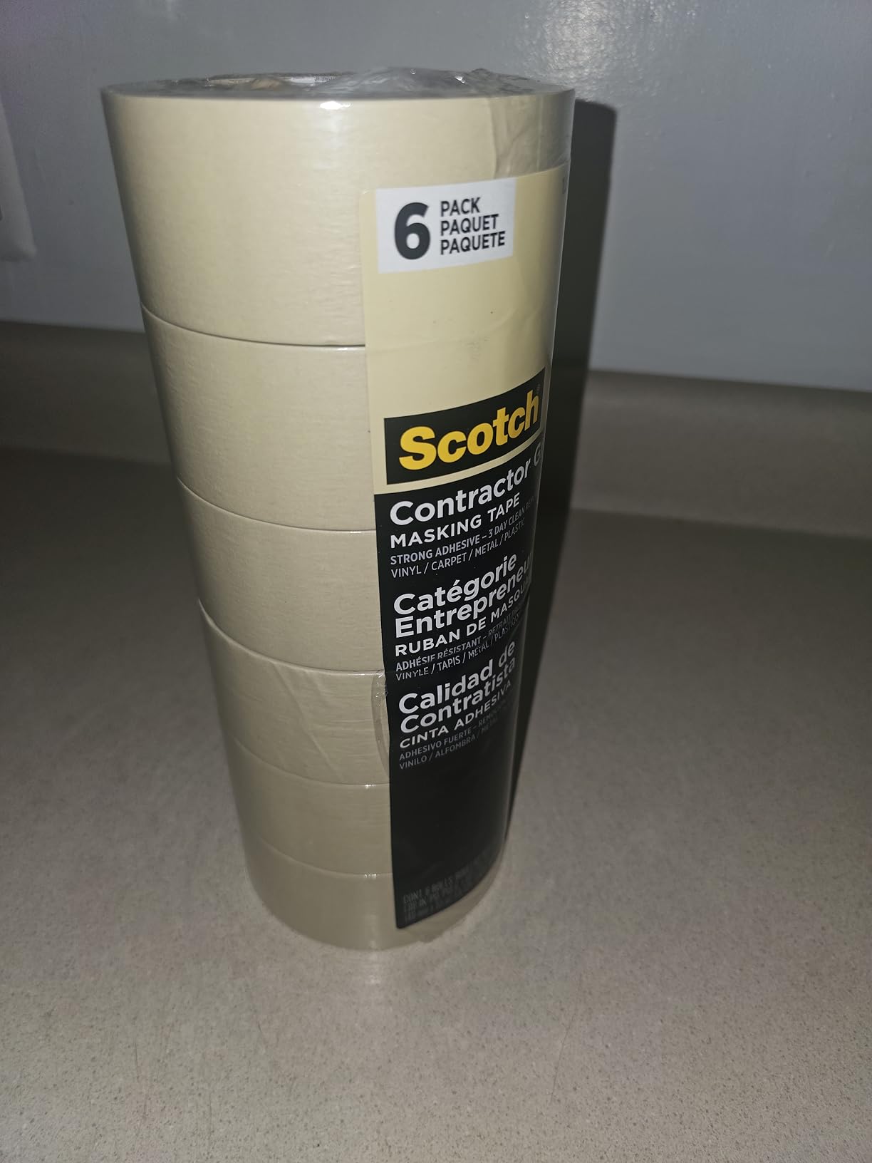 Scotch Painter's Tape Contractor Grade Masking Tape, 6 Rolls, 1.88 in x 60.1 yd, Holds to Surfaces For Up to 3 days customer photo 1