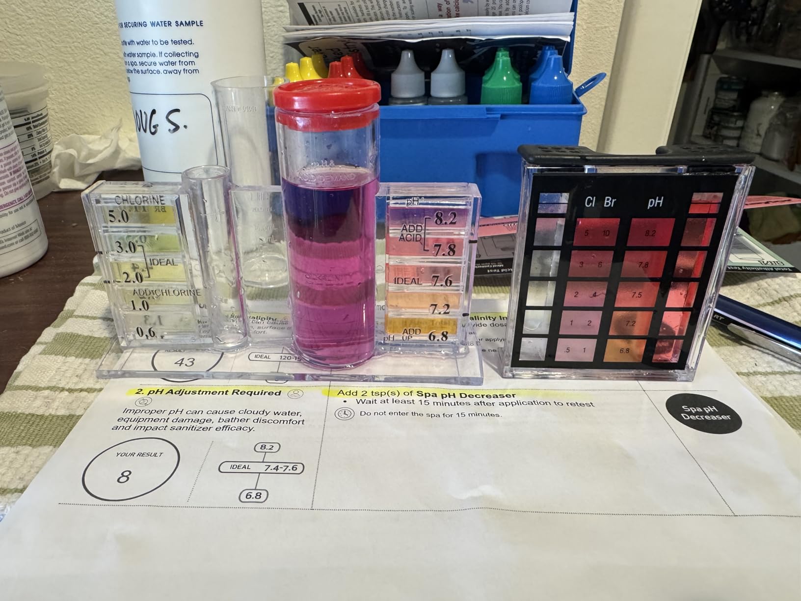 Taylor K-1005 DPD, 9-in-1 Pool Test Kit for Free & Total Chlorine, Bromine, pH, Base Demand, Alkalinity, Calcium Hardness, Cyanuric Acid | Made in The USA, 1 Count customer photo 1