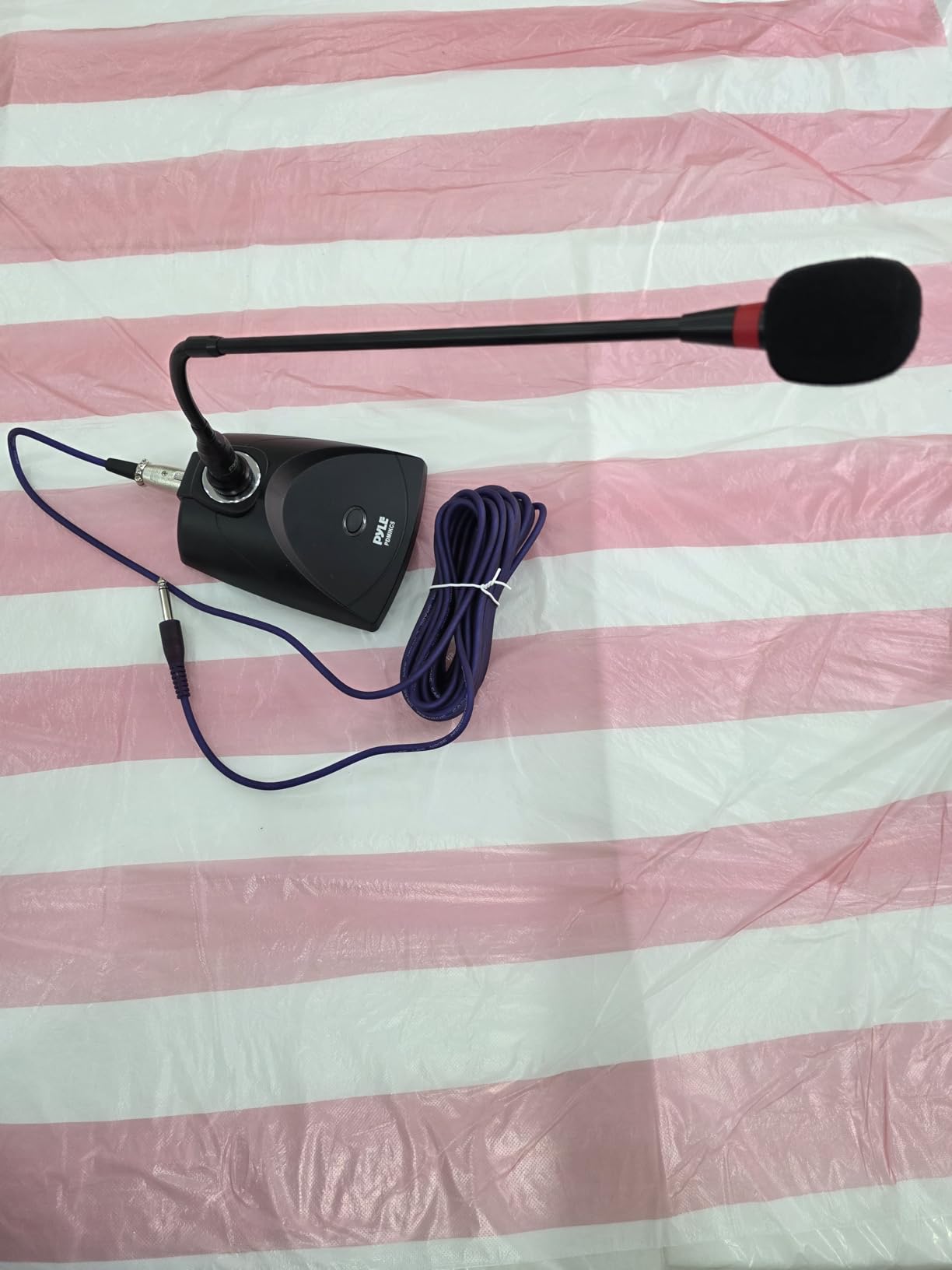 Desktop Gooseneck Wired Microphone System - Table Mounted Corded Voice Condenser Mic with Pop Filter - XLR to 1/4'' Sound Cord - Pyle PDMIKC5 Black customer photo 1