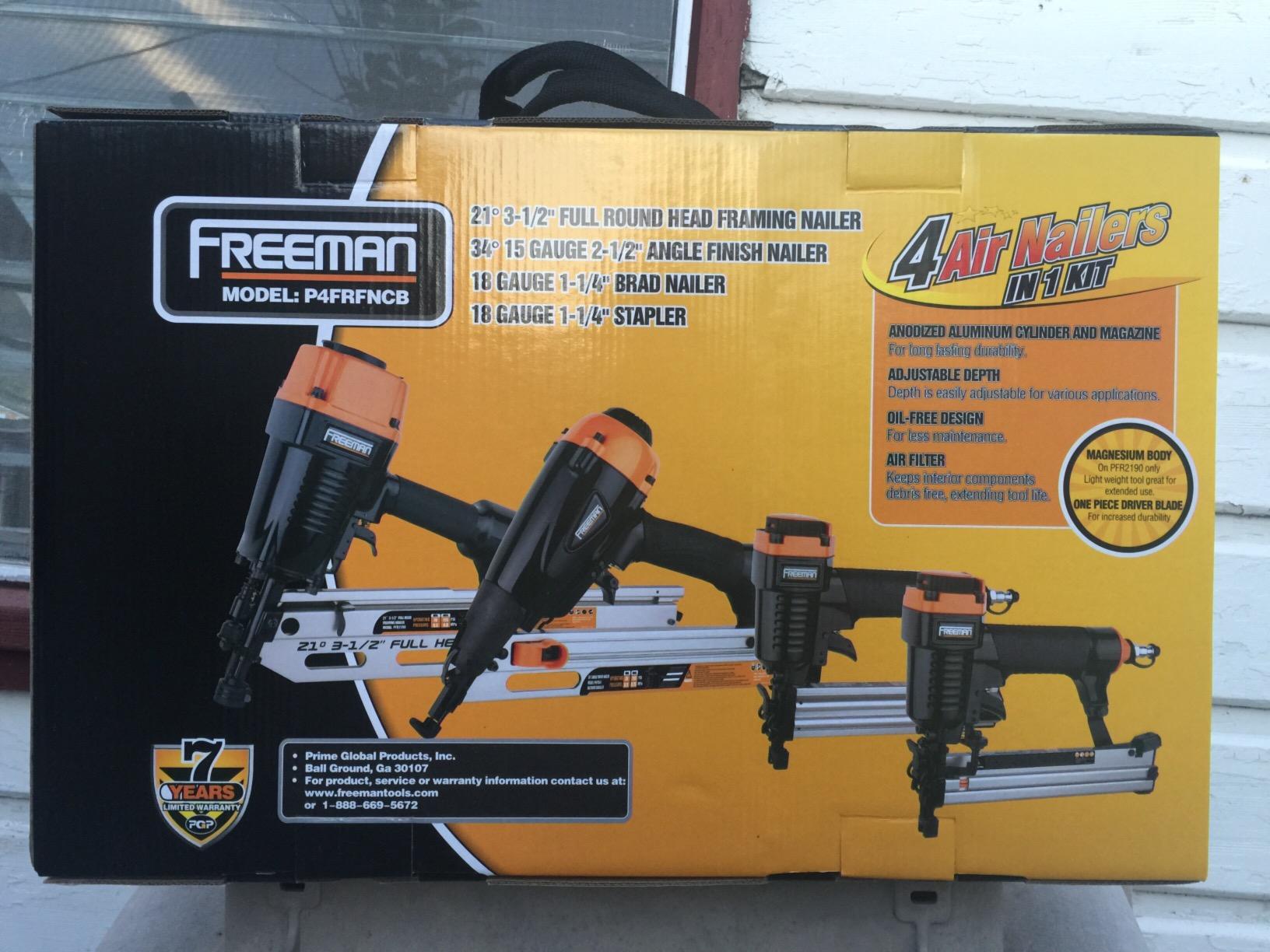 Freeman Pneumatic Framing and Finishing Nailer and Stapler Kit with Bag (4-Piece) | P4FRFNCB customer photo 1