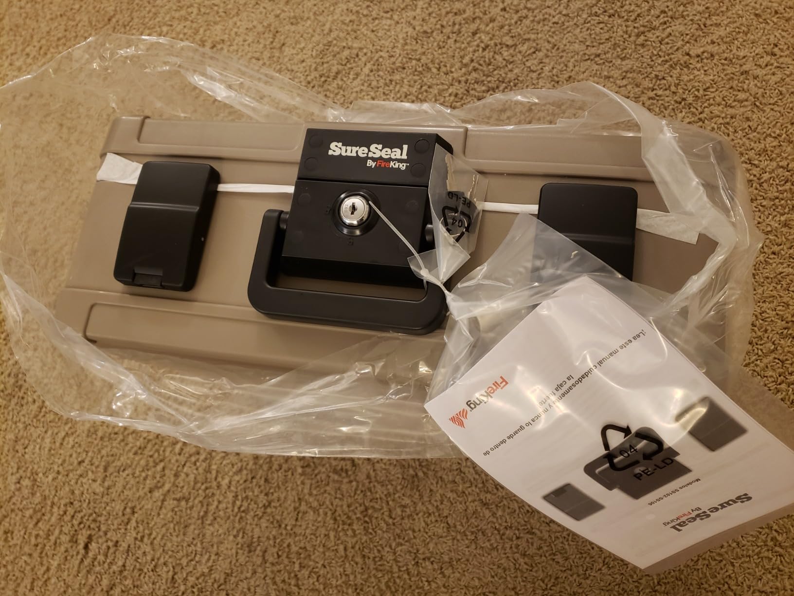 FireKing SureSeal Fire Safe with Key Lock, 1 Hour Fire Rated, UL Rated & 100 Hour Water Resistant Home Safe, Portable Home Safes, Taupe customer photo 2