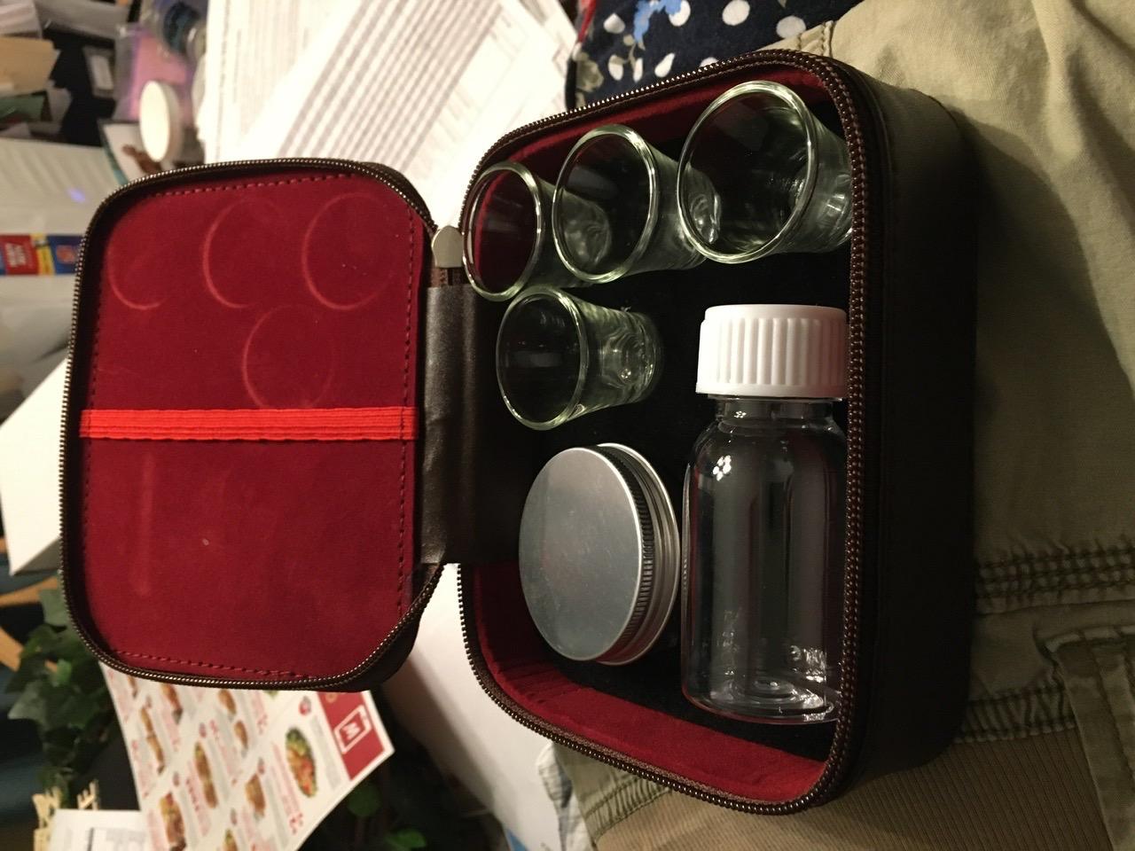 Cross Detail Faux Leather Lined Box 4 Cup Portable Minister Travel Communion Set customer photo 1