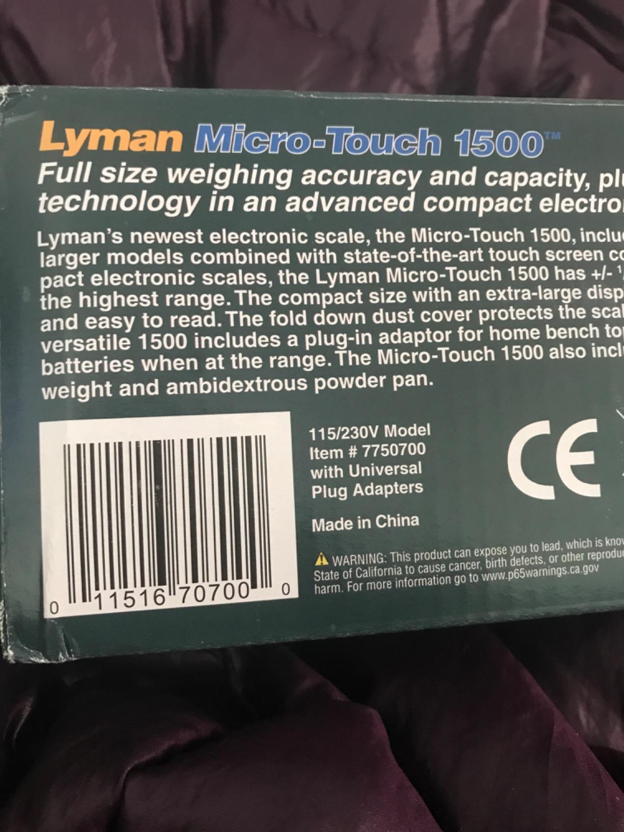 Lyman Micro-Touch 1500 Electronic Scale 110V (7750700) customer photo 2