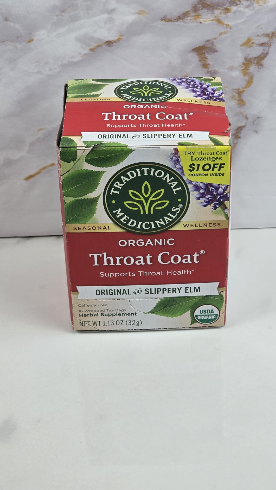 Traditional Medicinals Organic, Throat Coat Tea, Original with Slippery Elm - Supports Throat Health - 16 Tea Bags customer photo 2