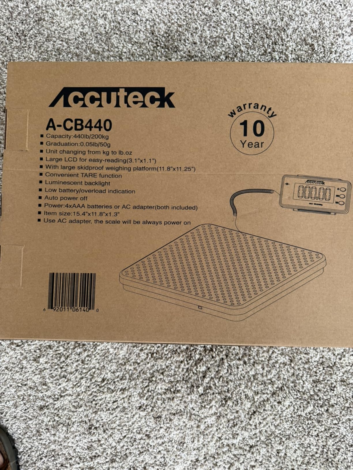 ACCUTECK 440lb Heavy Duty Digital Metal Industry Shipping Postal Scale (ACB440) (5-(Pack)) customer photo 2