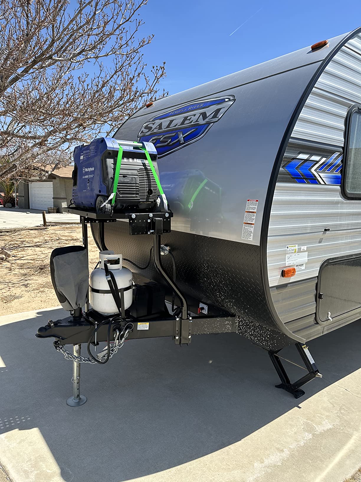 Stromberg Carlson CC-255 Trailer Tray - A-Frame Mounted Tray, RV Generator Mount, Trailer Cargo Carrier, Travel Storage Solutions, Front Mount Cargo Carrier & Rack - Black customer photo 2
