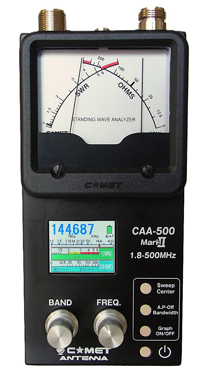Comet CAA-500MarkII Antenna Analyzer 1.8-500 MHz Handheld SWR Impedance Tester with Color Display Battery Operation Portable HF VHF UHF Analyzer for Amateur and Commercial Radio customer photo 1