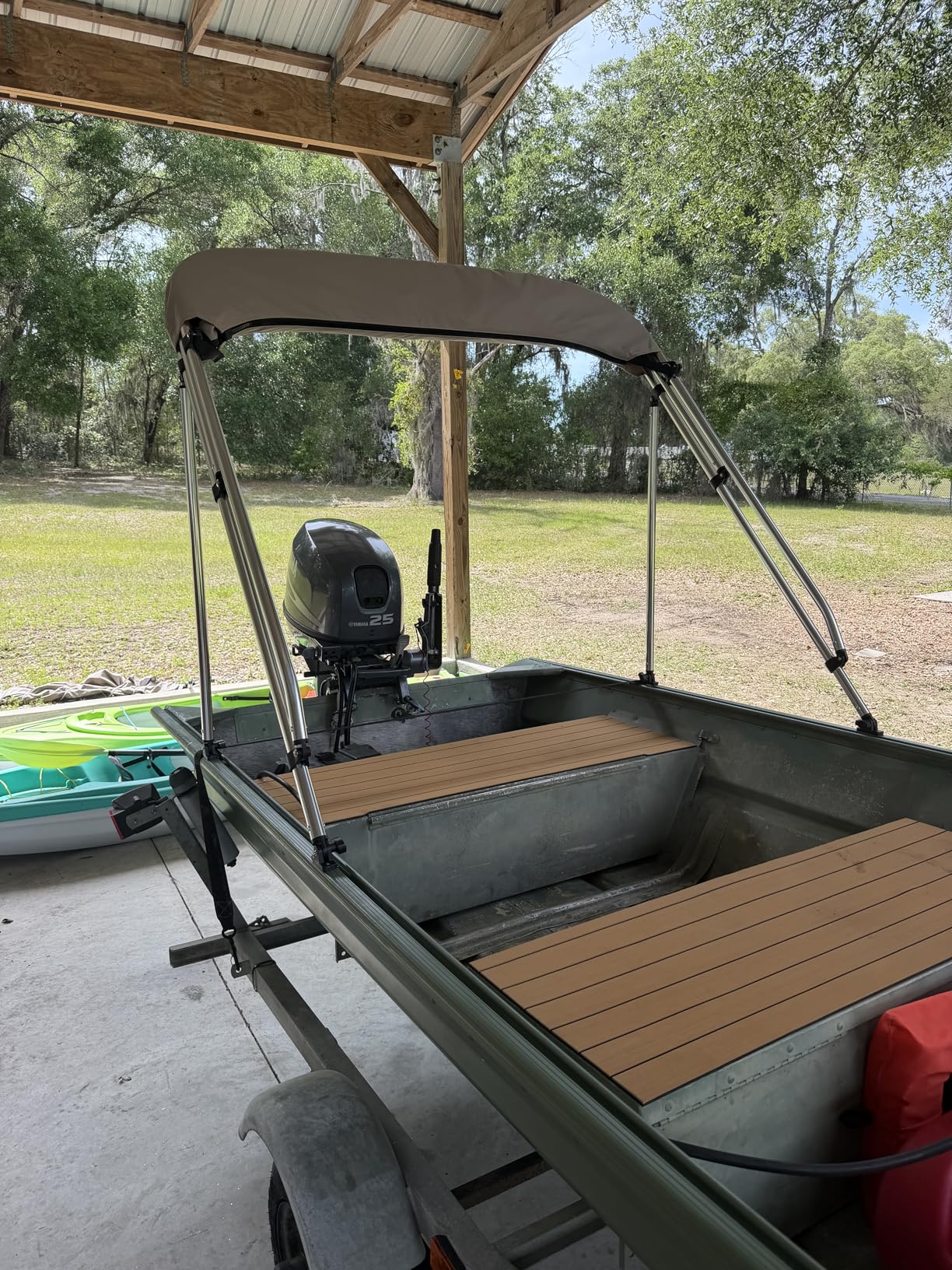 Naviskin 3-4 Bow Bimini Top Cover, 10 Colors, 13 Sizes, Includes Mounting Hardware, Storage Boot, 1 Inch Aluminum Frame customer photo 1