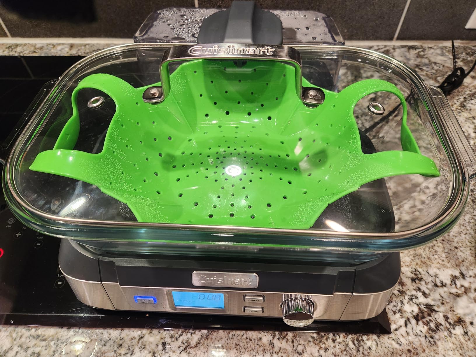 Cuisinart Cookfresh Digital Glass Food Steamer for Cooking, 5-Liter Vegetable Steamer with 5 Pre-Programmed Settings, Keep Warm Function, Audible Alert, Dishwasher-Safe Pot, STM-1000, Stainless Steel customer photo 2